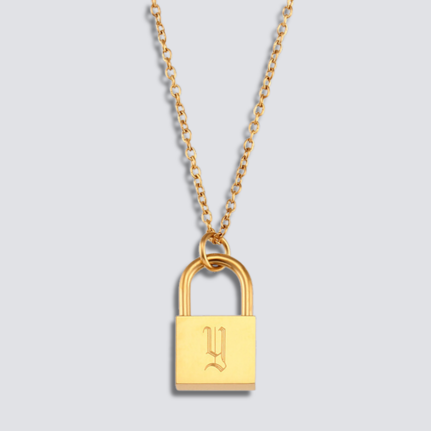 14K GOLD LOCK LETTER NECKLACE