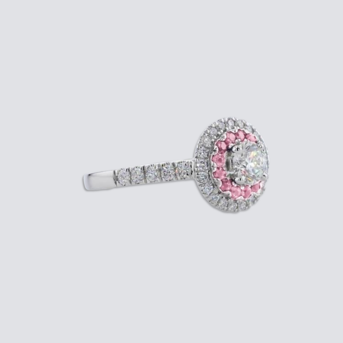 PINK SAPPHIRE HALO RING