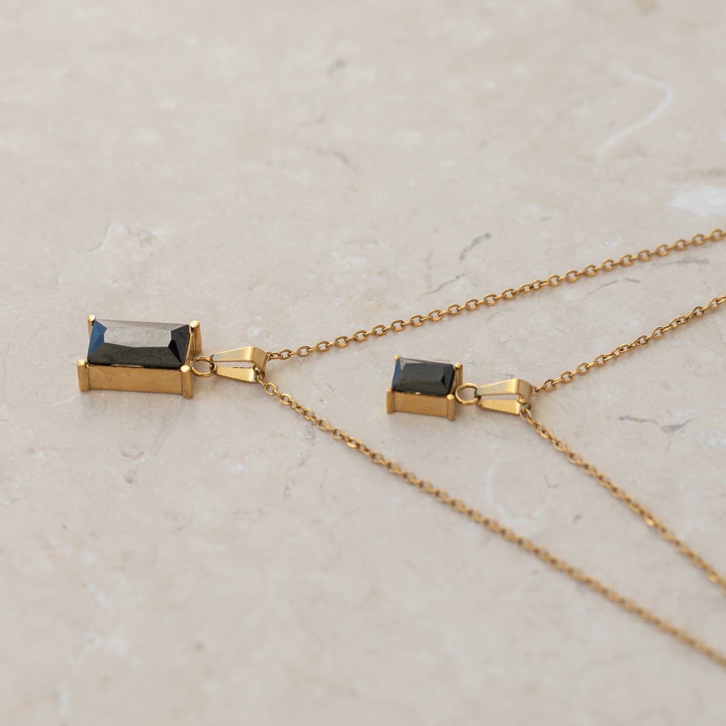 LIYA LAYERED NECKLACE | BLACK ONYX