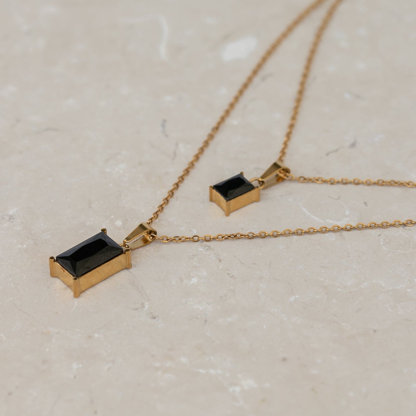 LIYA LAYERED NECKLACE | BLACK ONYX