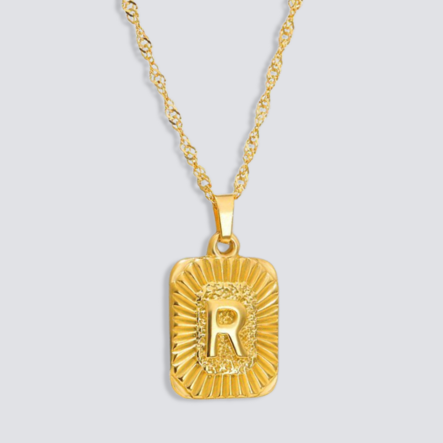 14K GOLD SQUARE LETTER NECKLACE