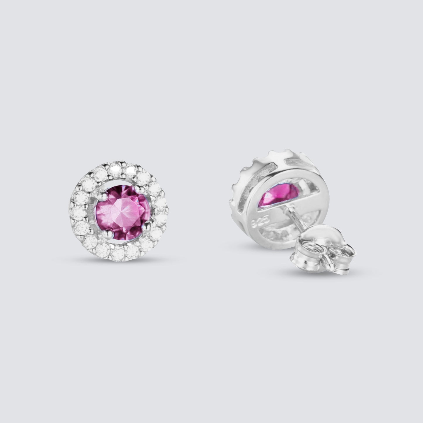 PINK SAPPHIRE HALO EARRINGS