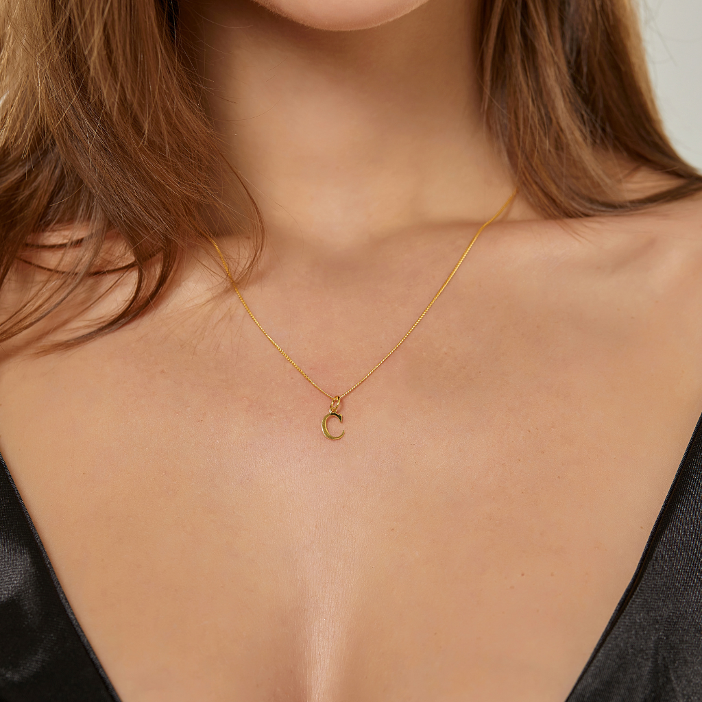 14K GOLD LETTER INITIAL NECKLACE