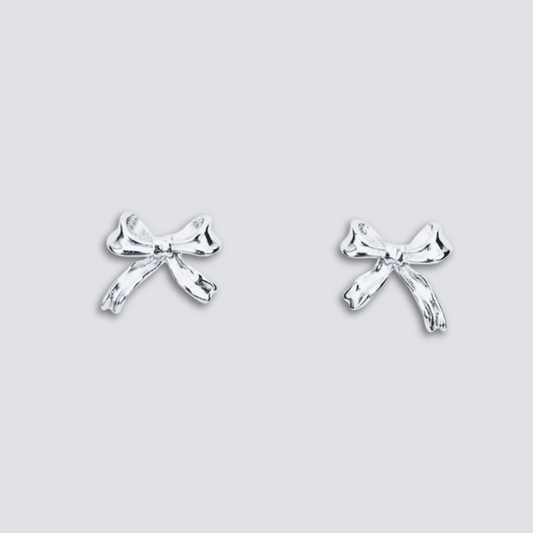 KYLIE BOW EARRINGS | SILVER