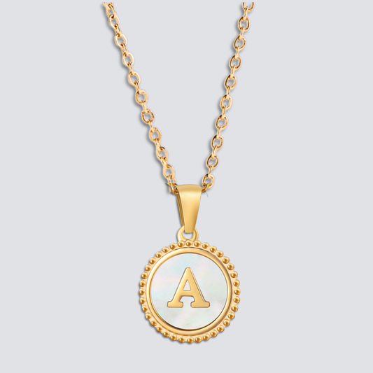 14K GOLD & WHITE PEARL LETTER NECKLACE