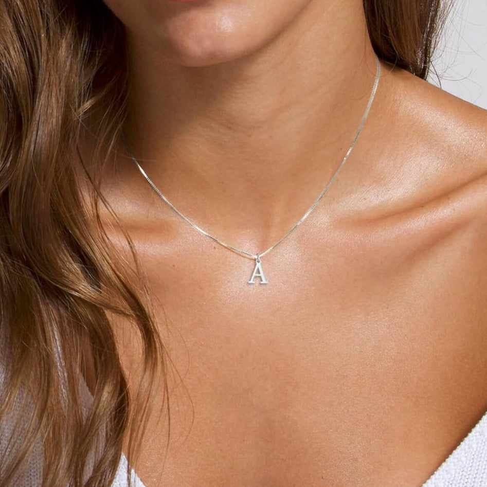 925 SILVER LETTER INITIAL NECKLACE