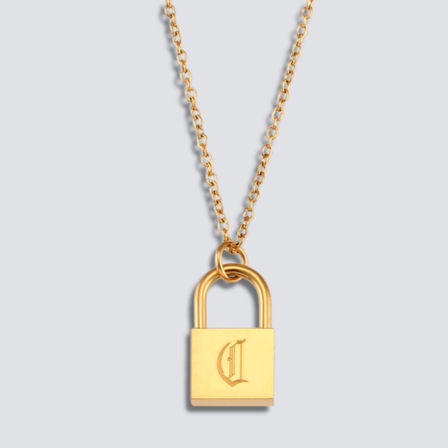 14K GOLD LOCK LETTER NECKLACE