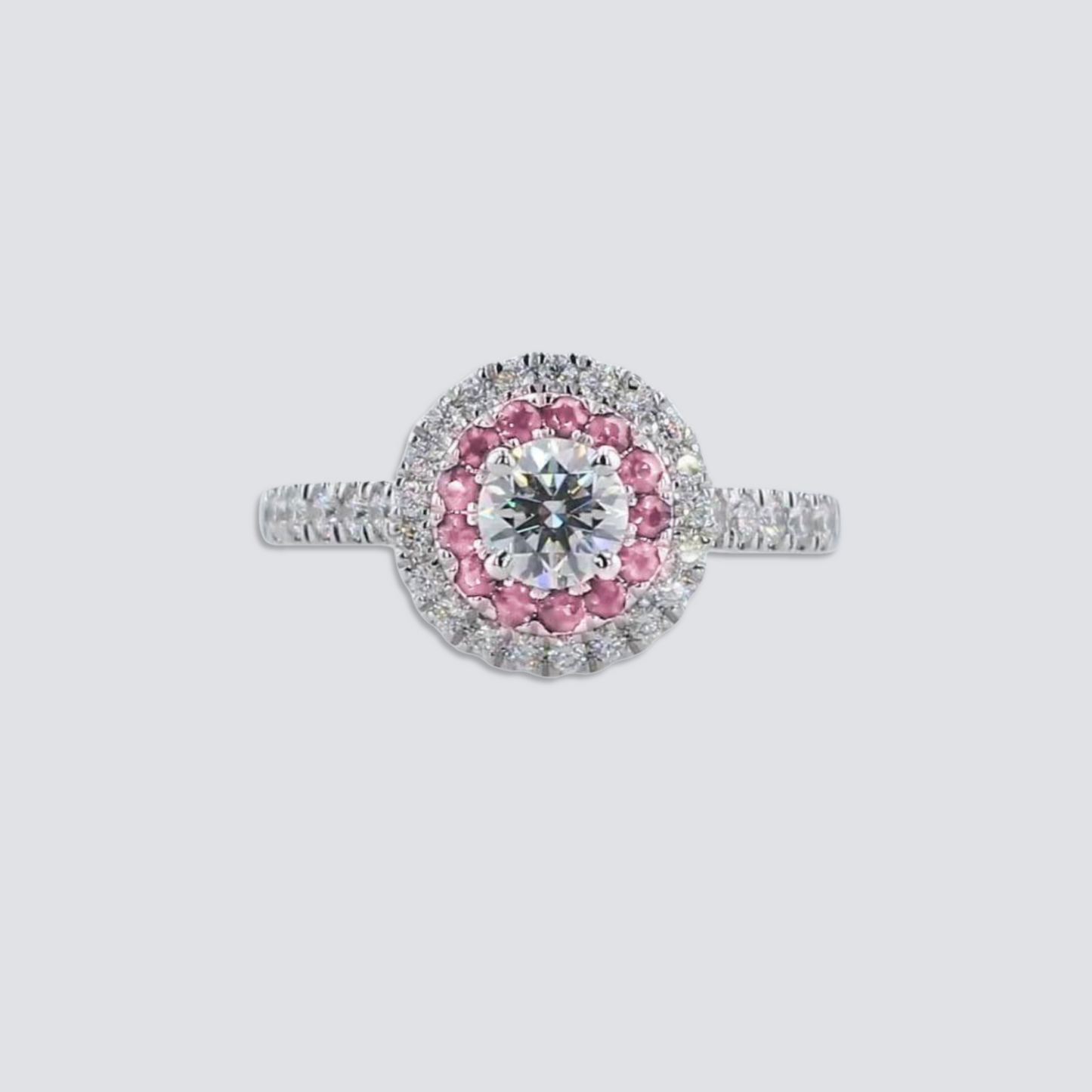 PINK SAPPHIRE HALO RING