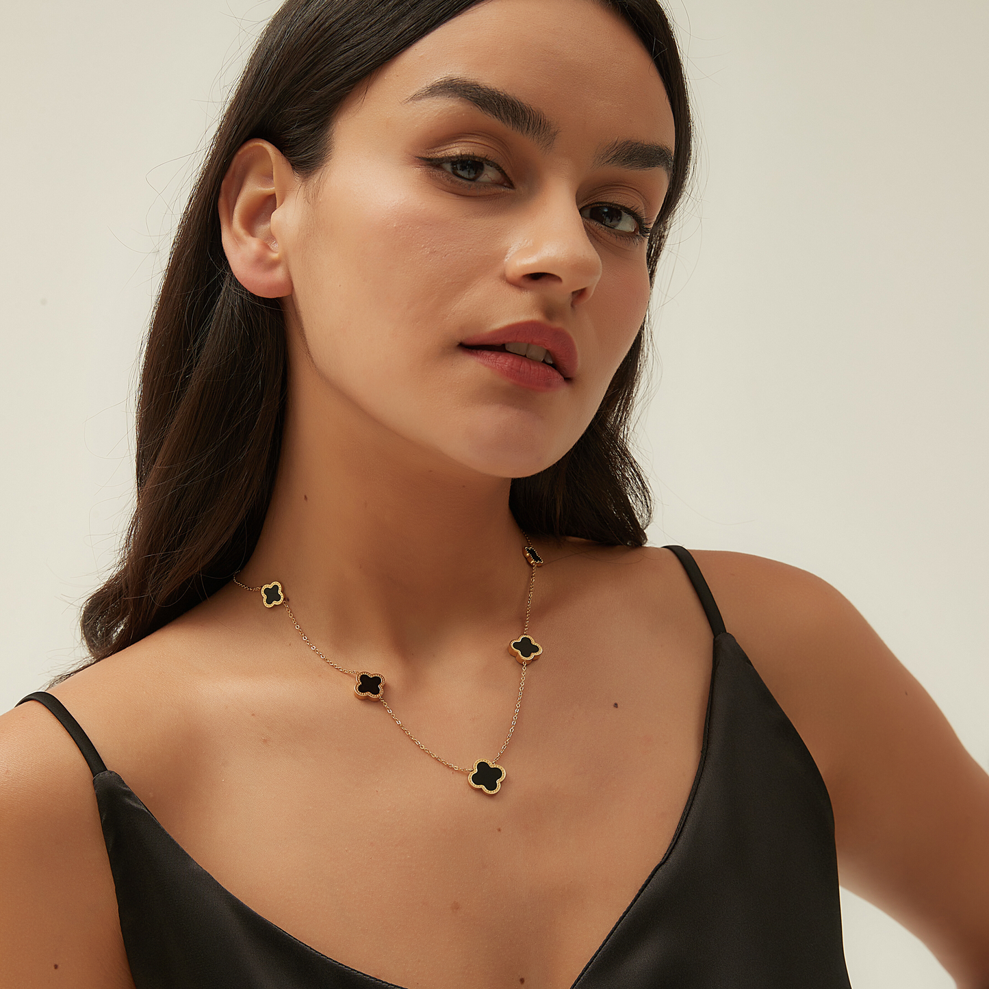 CLOVER NECKLACE | BLACK ONYX