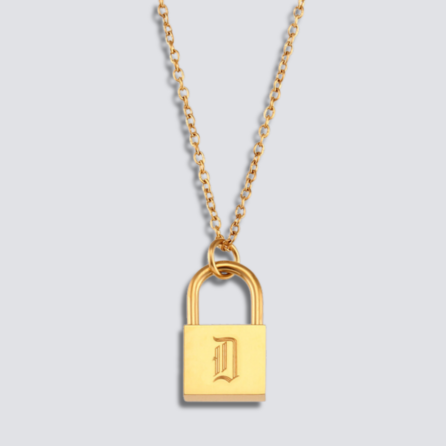 14K GOLD LOCK LETTER NECKLACE