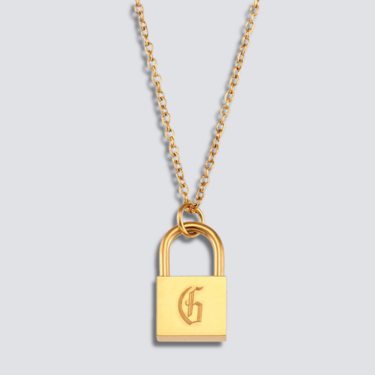 14K GOLD LOCK LETTER NECKLACE