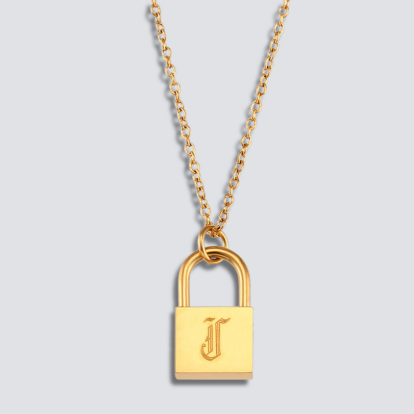 14K GOLD LOCK LETTER NECKLACE