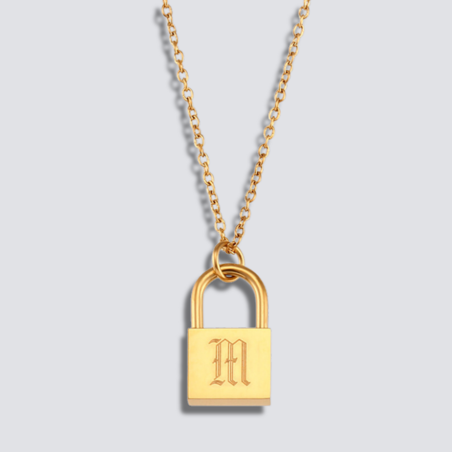 14K GOLD LOCK LETTER NECKLACE