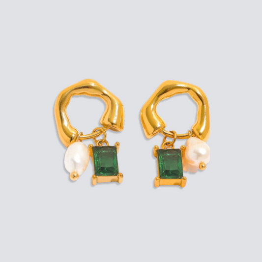 PRECIOUS STUD EARRINGS | EMERALD