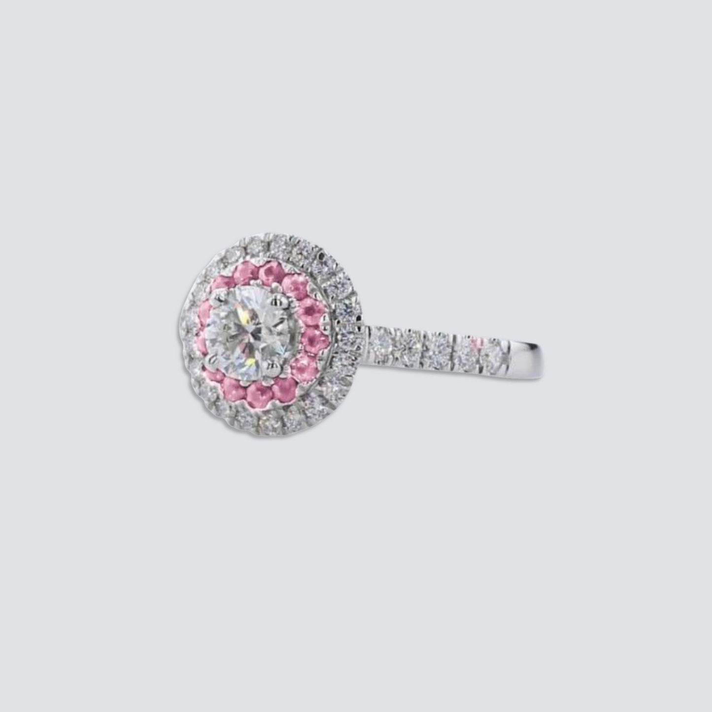 PINK SAPPHIRE HALO RING