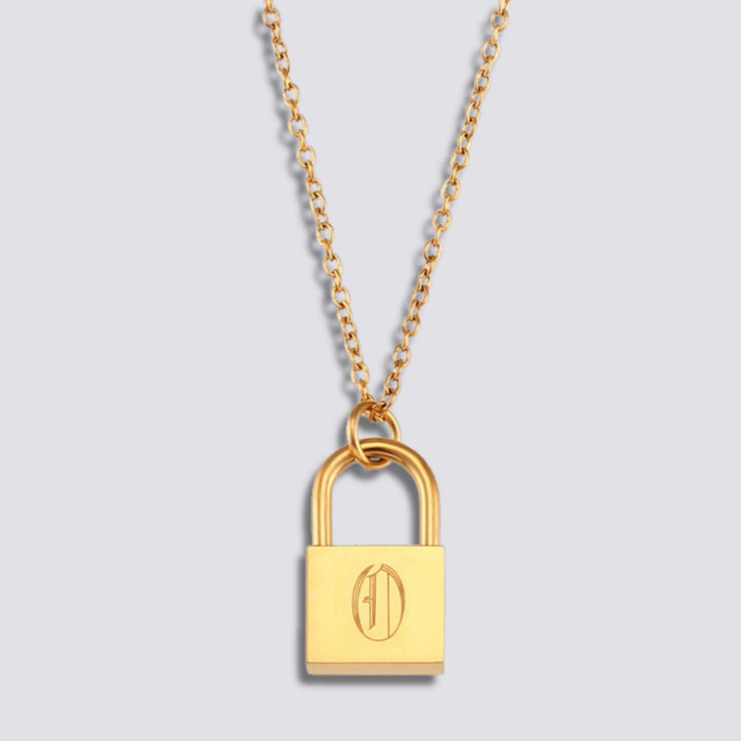 14K GOLD LOCK LETTER NECKLACE