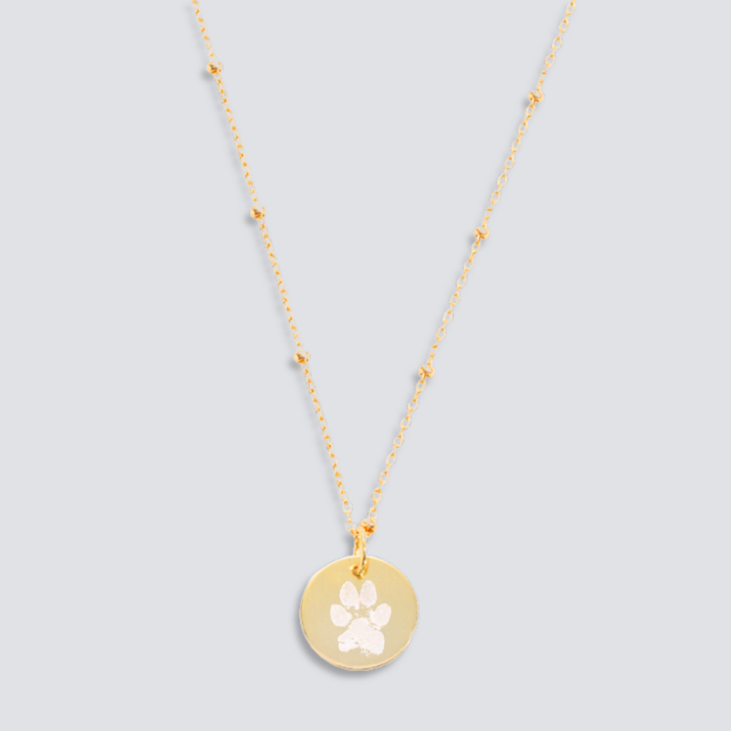 14K GOLD ENGRAVEABLE PET PRINT NECKLACE