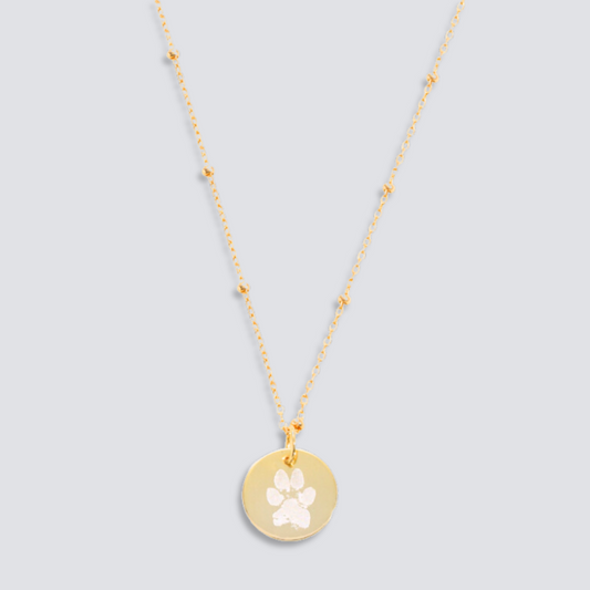 14K GOLD ENGRAVEABLE PET PRINT NECKLACE