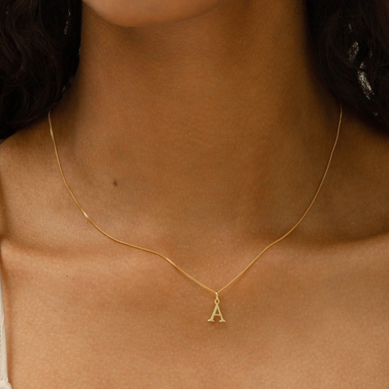 14K GOLD LETTER INITIAL NECKLACE