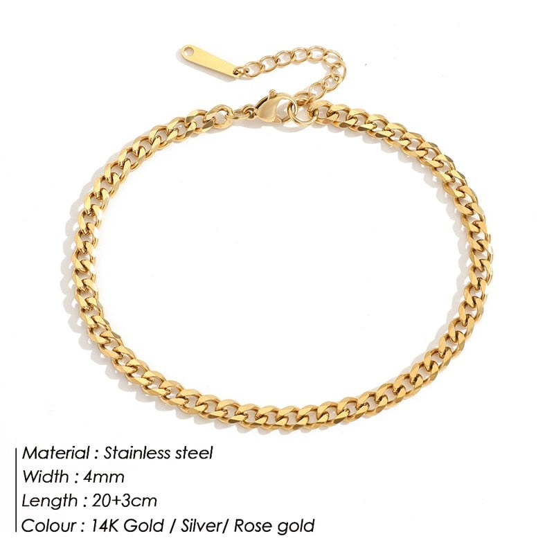 Steel Cuban Chain Anklets