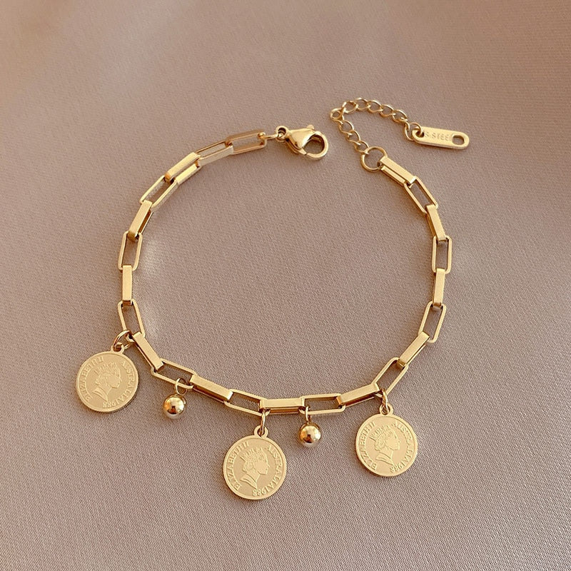 Stainless Steel Layered Golden Bracelet