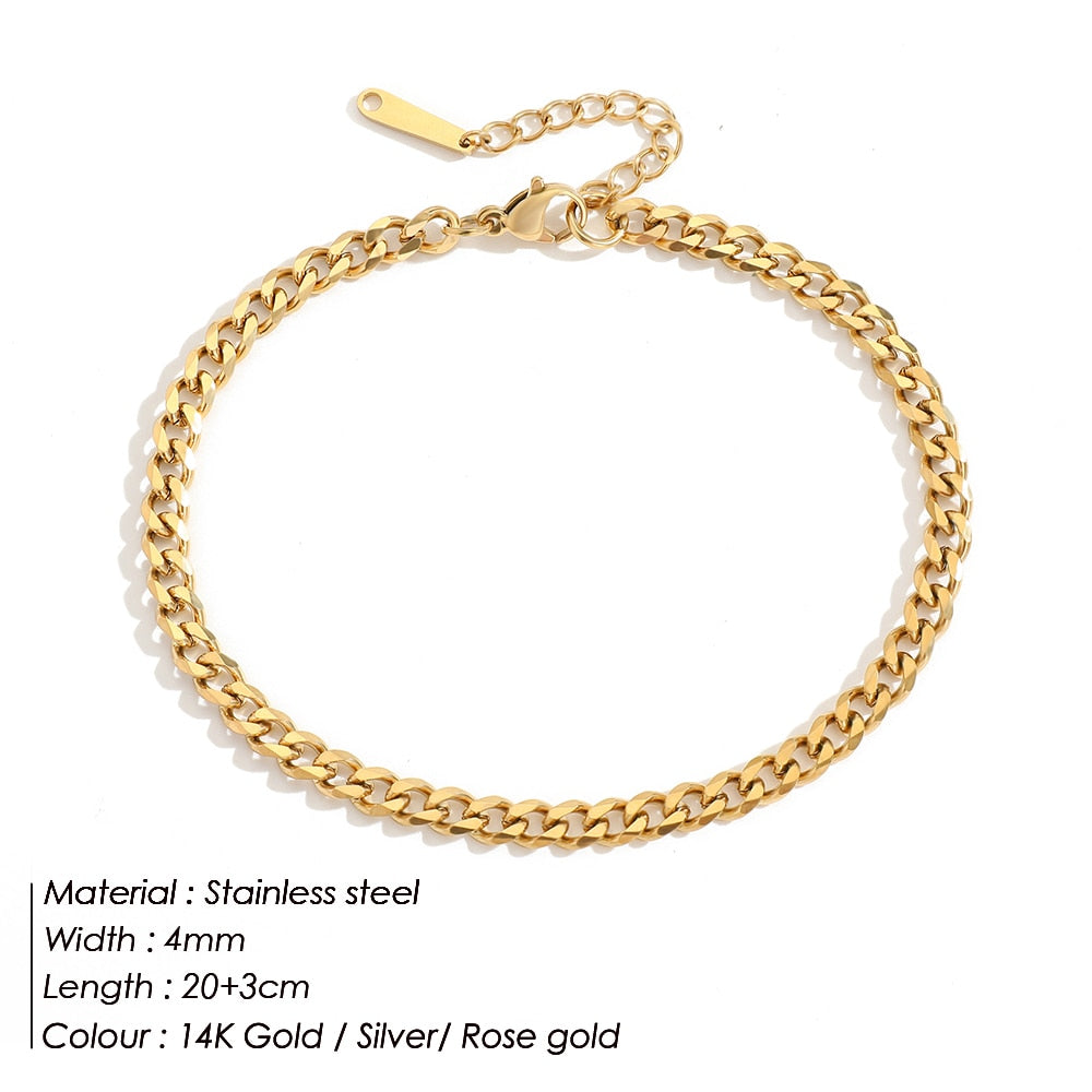 Steel Cuban Chain Anklets