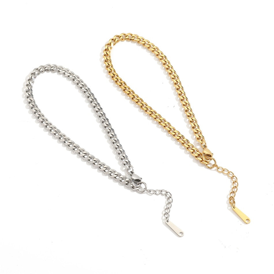 Steel Cuban Chain Anklets