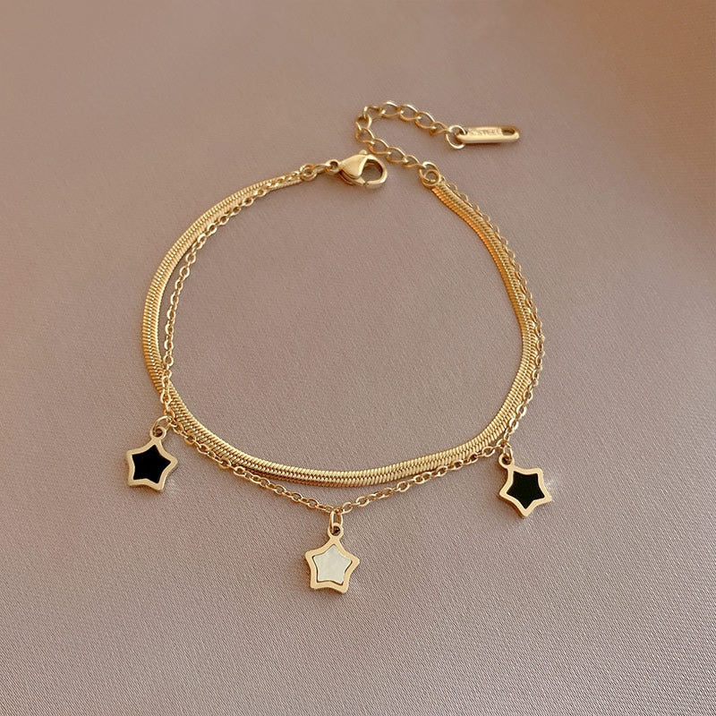 Stainless Steel Layered Golden Bracelet