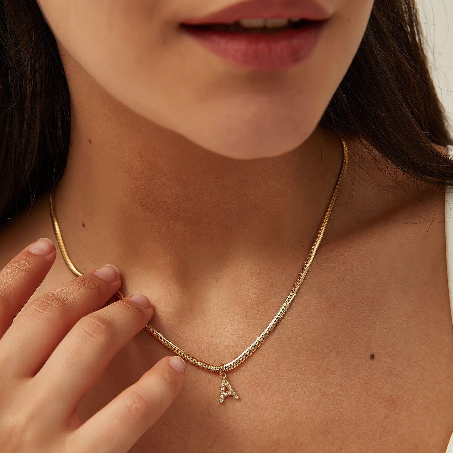 14K GOLD & DIAMOND LETTER NECKLACE