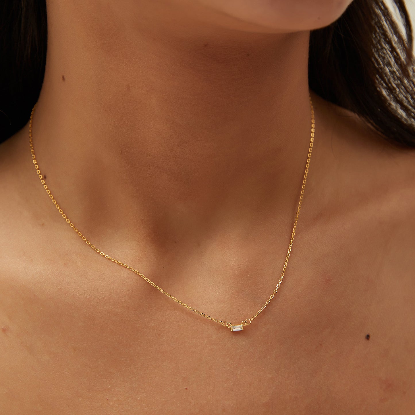 SASKIA BAGUETTE NECKLACE | GOLD