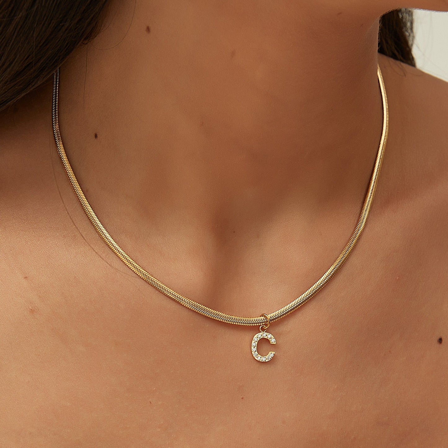 14K GOLD & DIAMOND LETTER NECKLACE