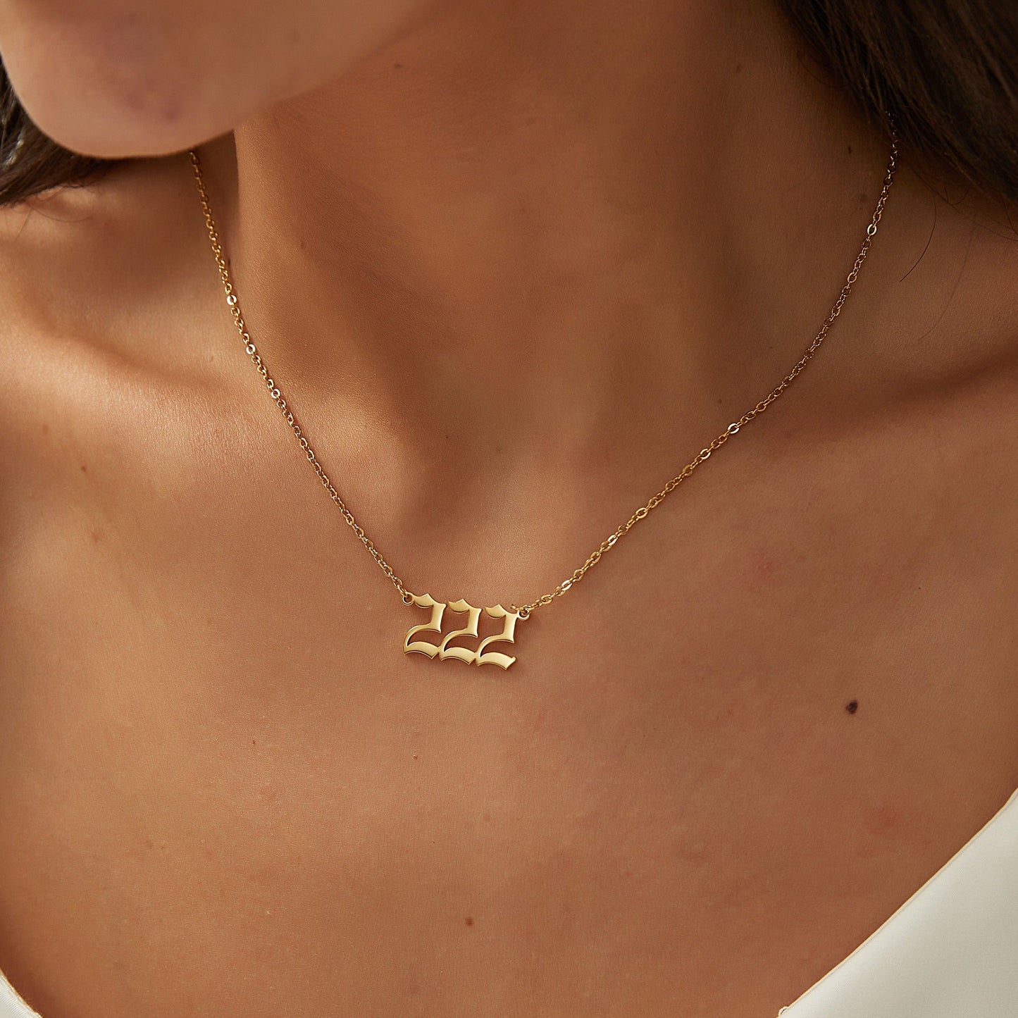 14K GOLD ANGEL NUMBER NECKLACE