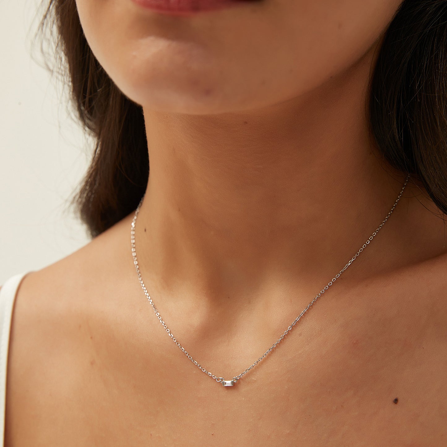 SASKIA BAGUETTE NECKLACE | SILVER