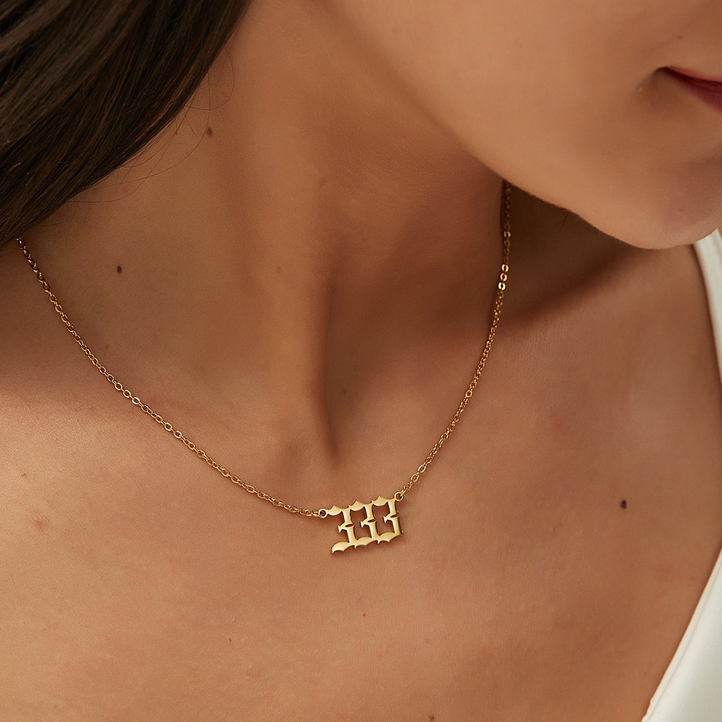 14K GOLD ANGEL NUMBER NECKLACE