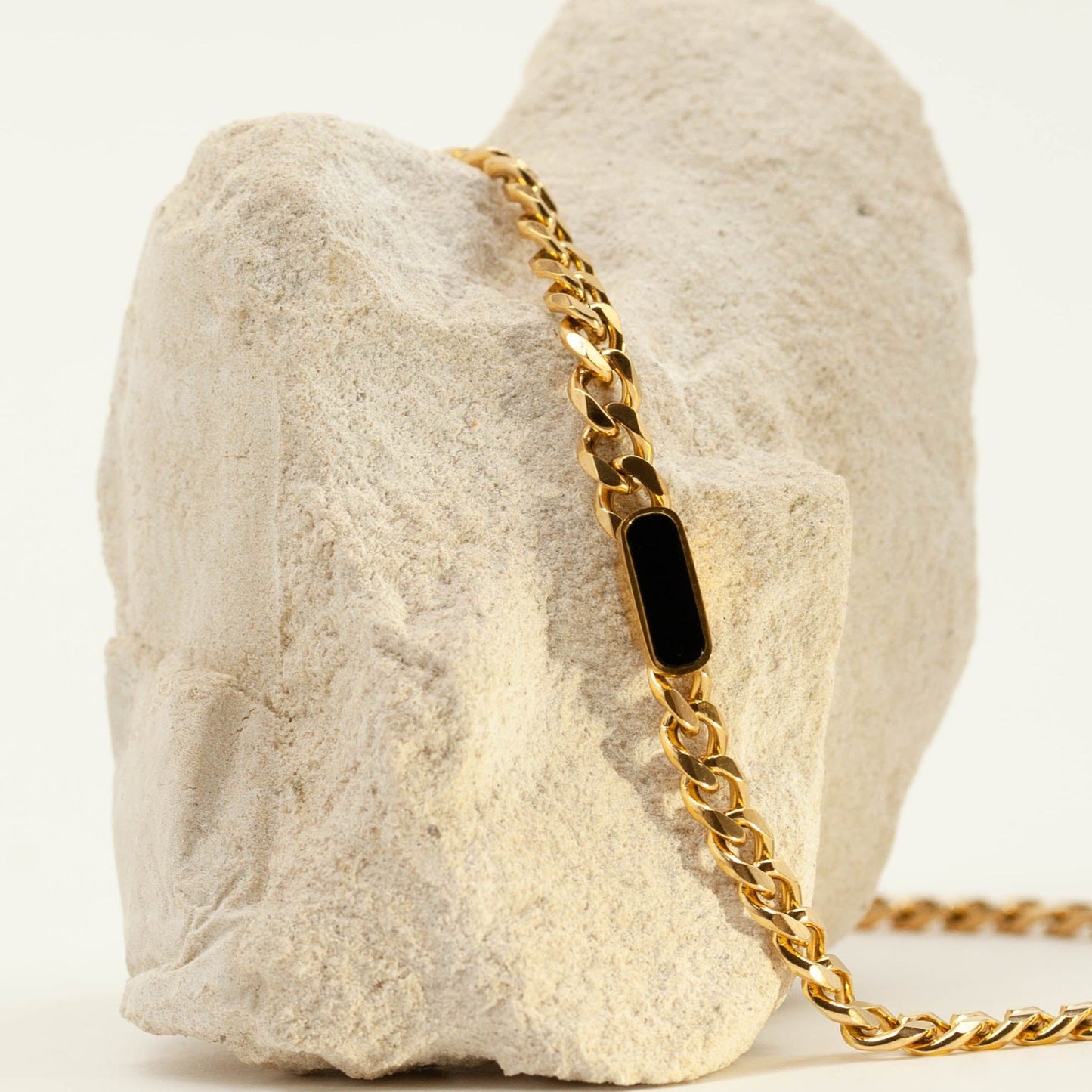 CHIARA CUBAN CHAIN NECKLACE | BLACK ONYX