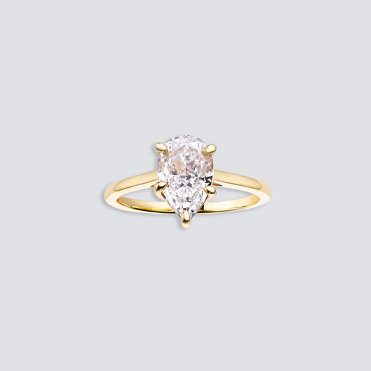 CLASSIC PEAR DIAMOND RING | GOLD