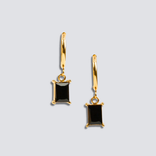 LAVINIA HOOP EARRINGS | BLACK ONYX