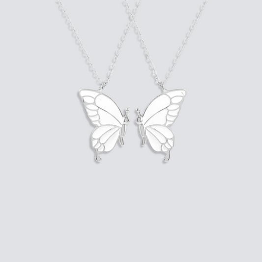 BUTTERFLY LOVE WINGS NECKLACE | SILVER