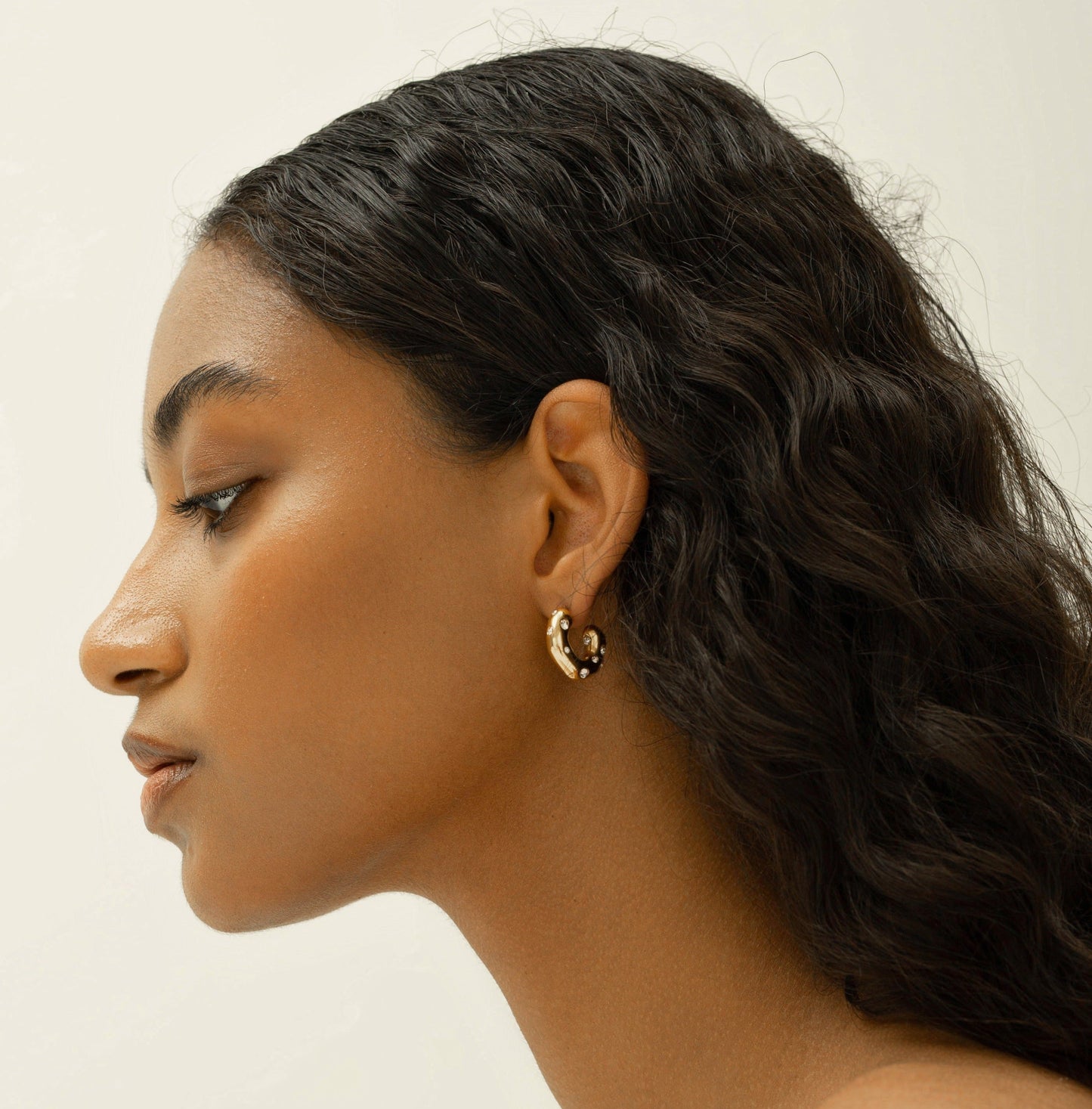 FABIOLA STUD HOOP EARRINGS