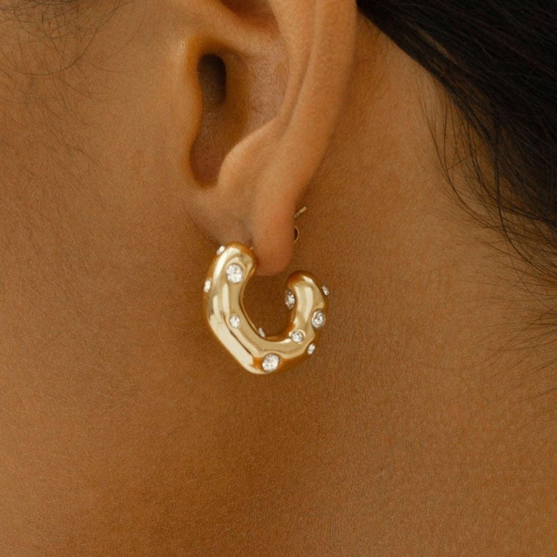 FABIOLA STUD HOOP EARRINGS