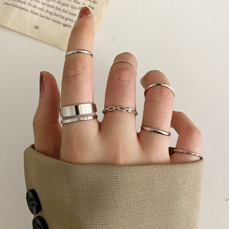 7pcs Fashion Rings Set