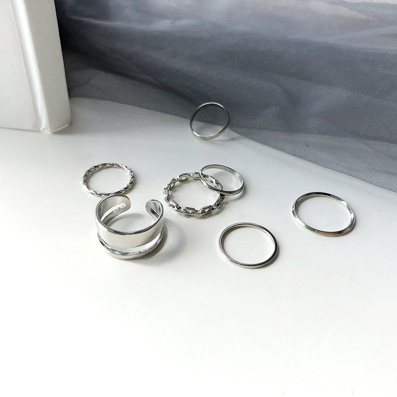 7pcs Fashion Rings Set