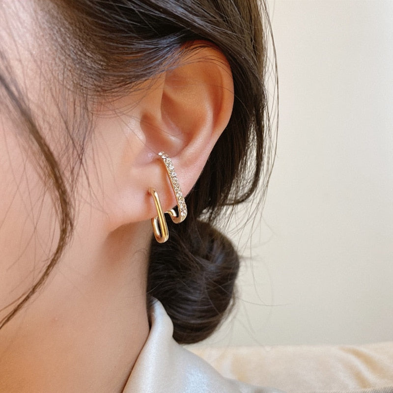 Irregular U-shaped Gold Color Earrings