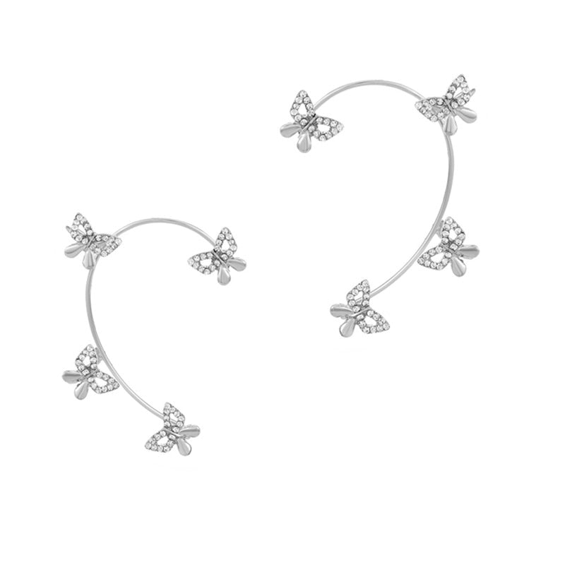 Metal Butterfly Ear Clips