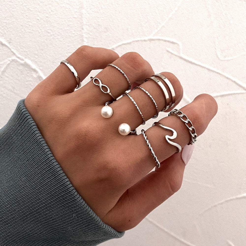 7pcs Fashion Rings Set