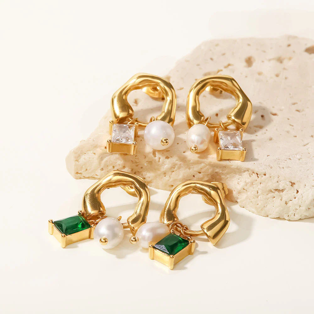 PRECIOUS STUD EARRINGS | EMERALD