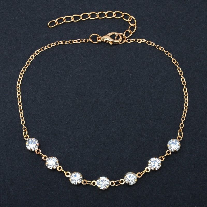 Rhinestone Chain Women Anklets