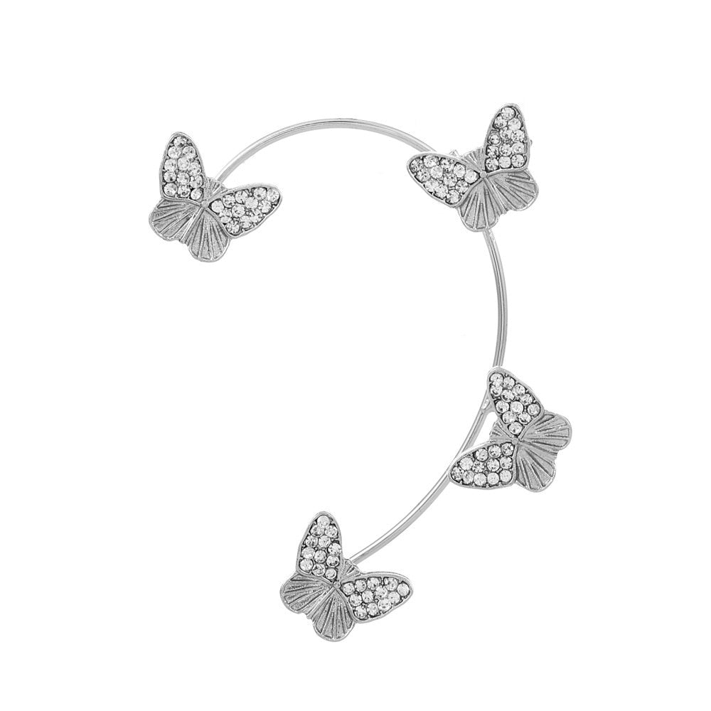 Metal Butterfly Ear Clips