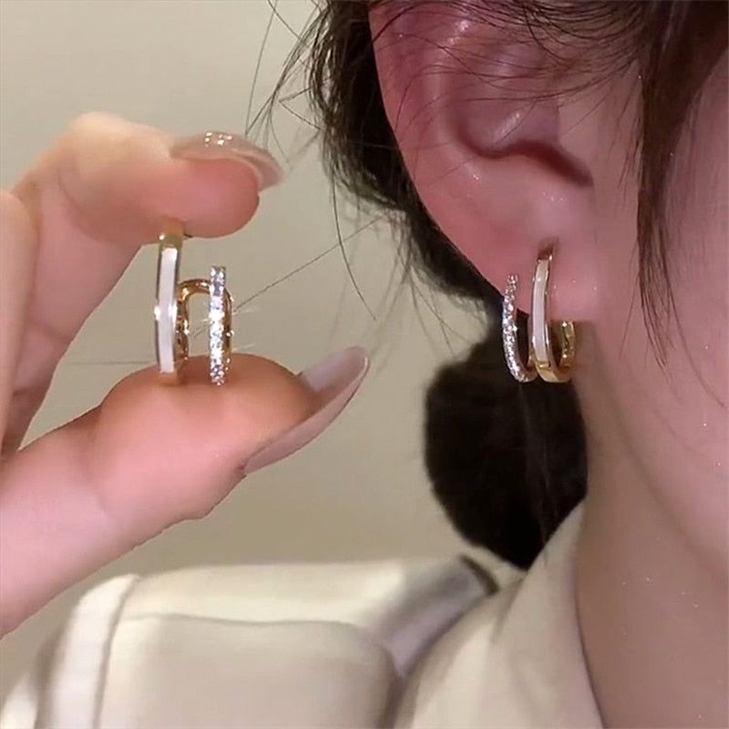 Irregular U-shaped Gold Color Earrings