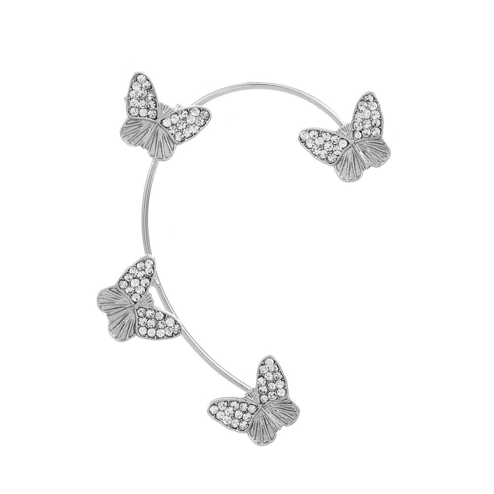 Metal Butterfly Ear Clips